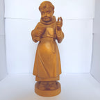 Statuetă ”Călugăr” din Lemn Lucrată Manual – 8 × 8 × 26 cm