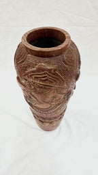 Vază din Lemn Sculptată Manual – Ø12 × 28 cm