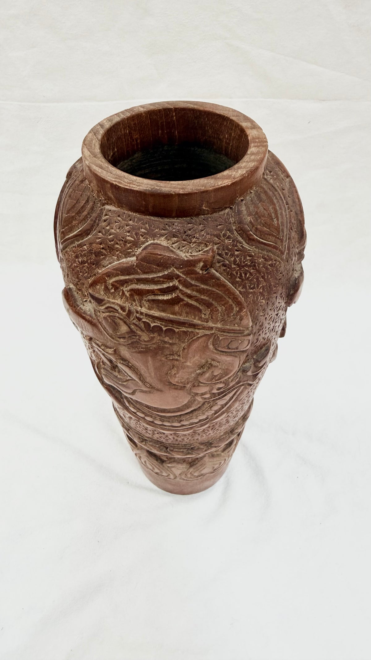 Vază din Lemn Sculptată Manual – Ø12 × 28 cm