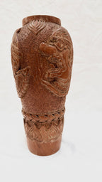 Vază din Lemn Sculptată Manual – Ø12 × 28 cm