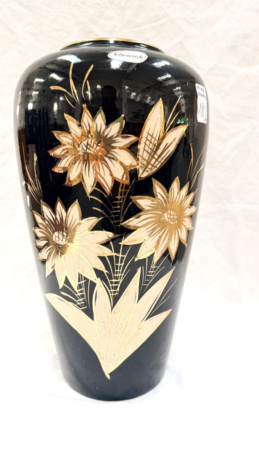 Vază din Ceramică Pictată Manual – Ø22 × 39 cm