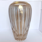 Vază Cristal 24% PbO Gri Transparent – Ø13 × 20 cm