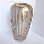 Vază Cristal 24% PbO Gri Transparent – Ø13 × 20 cm