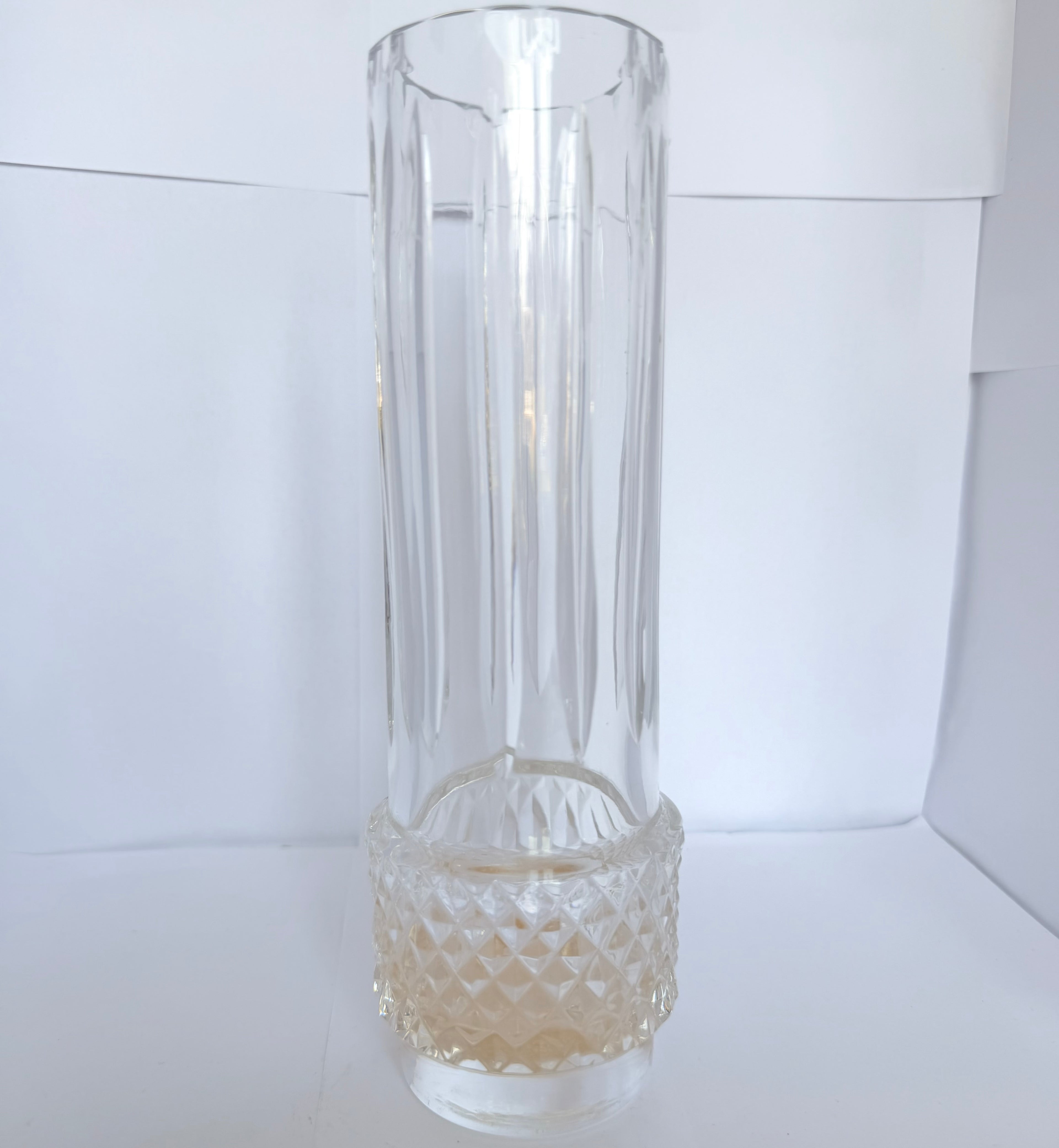 Vază Cristal 24% PbO Transparentă – Ø7 × 23 cm