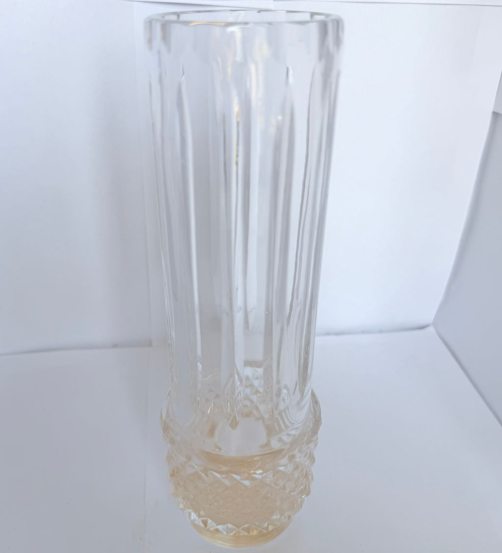 Vază Cristal 24% PbO Transparentă – Ø7 × 23 cm