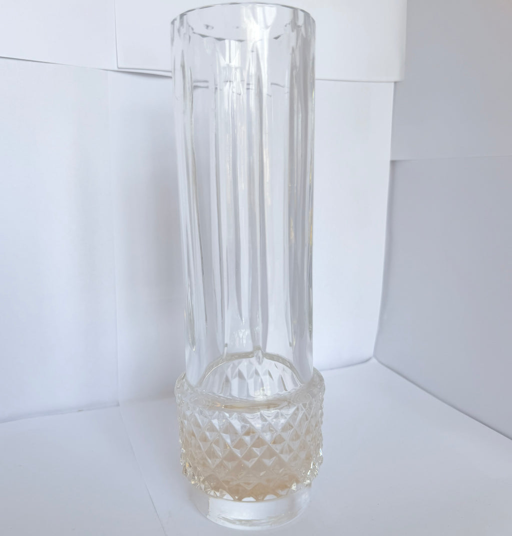 Vază Cristal 24% PbO Transparentă – Ø7 × 23 cm