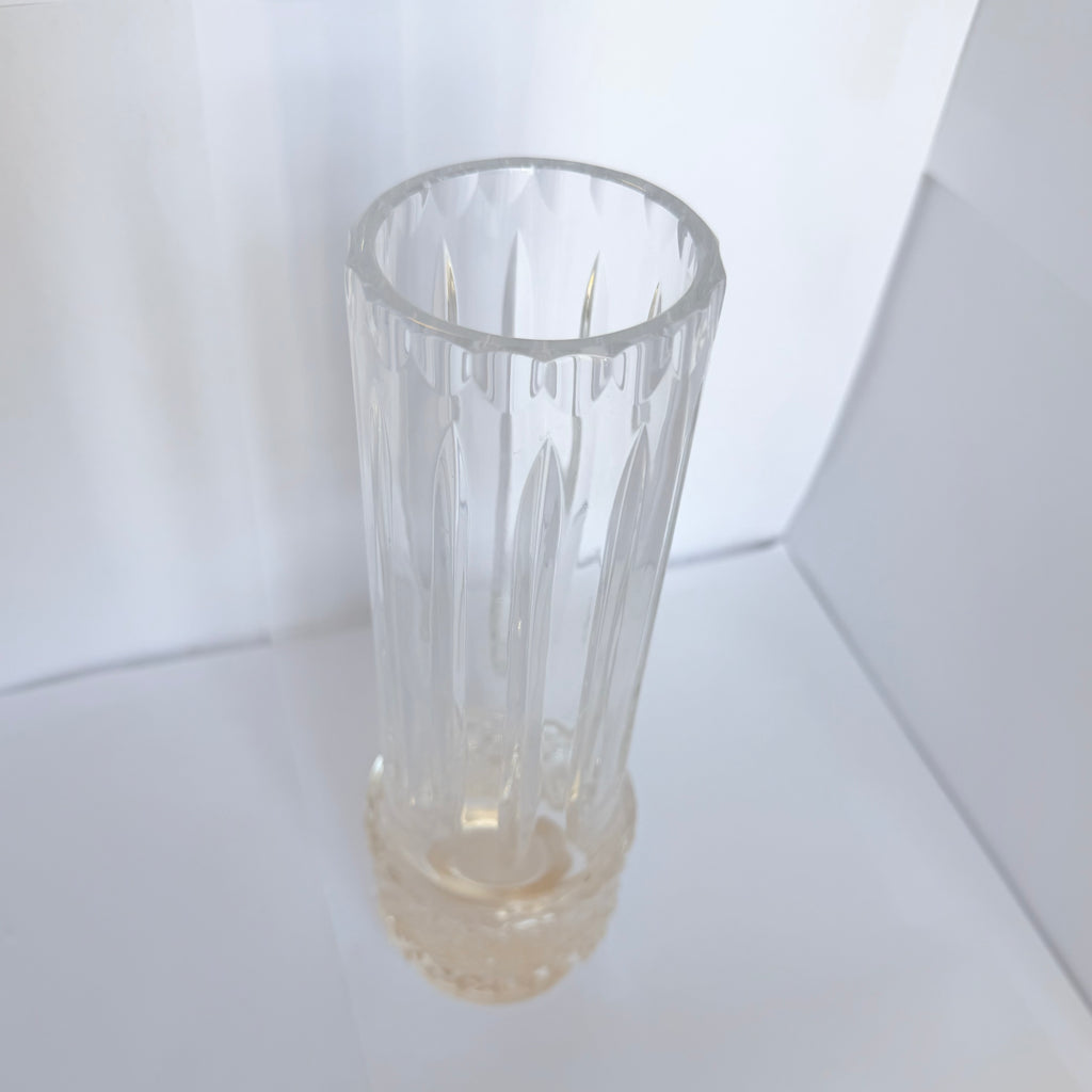 Vază Cristal 24% PbO Transparentă – Ø7 × 23 cm
