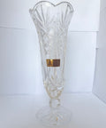 Vază Cristal 24% PbO Transparentă – Ø10 × 26 cm