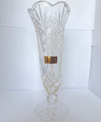 Vază Cristal 24% PbO Transparentă – Ø10 × 26 cm