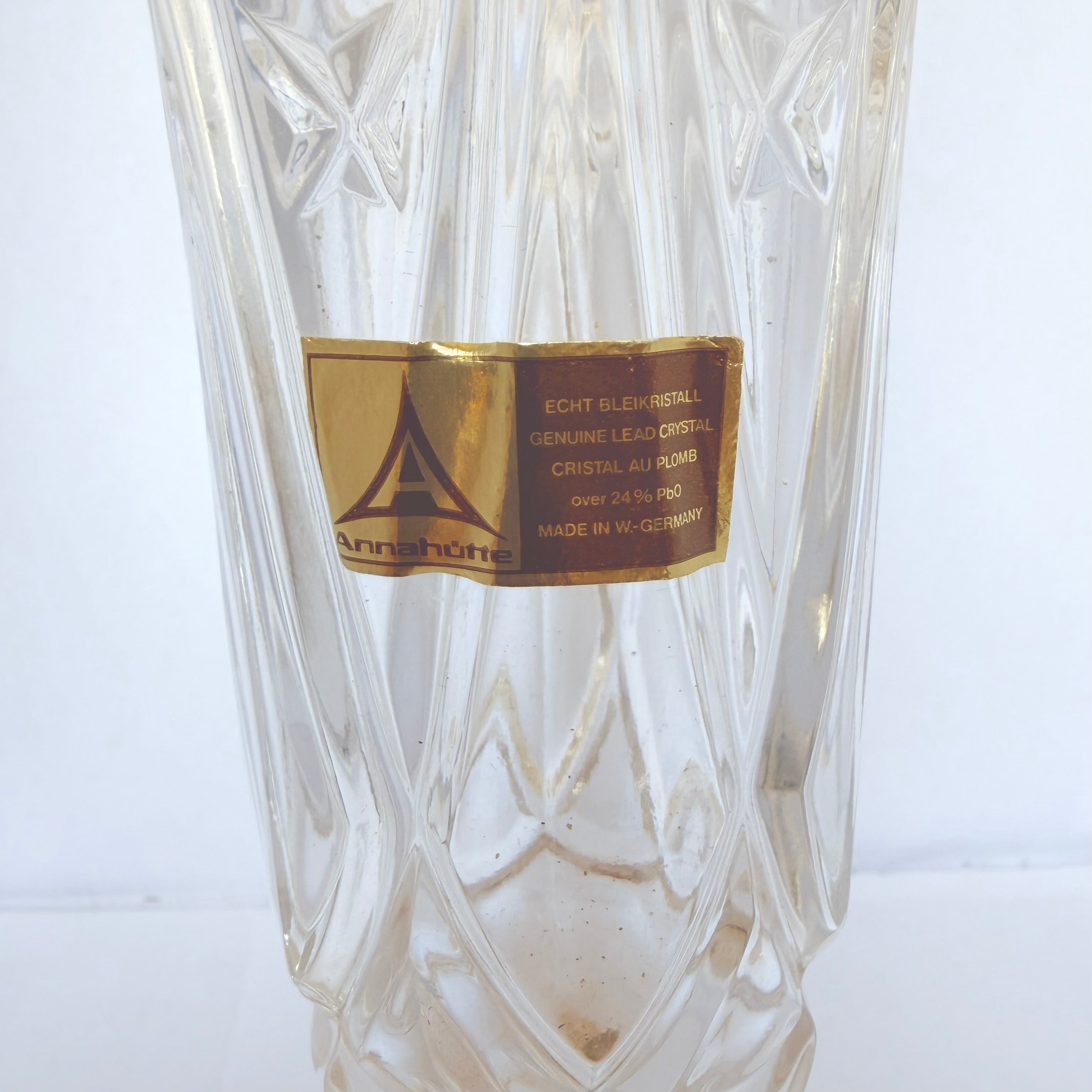 Vază Cristal 24% PbO Transparentă – Ø10 × 26 cm