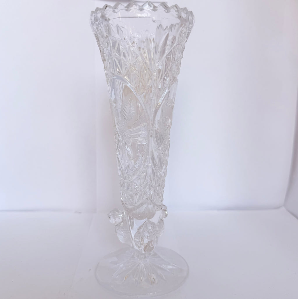 Vază Cristal 24% PbO Transparentă – Ø7 × 18 cm