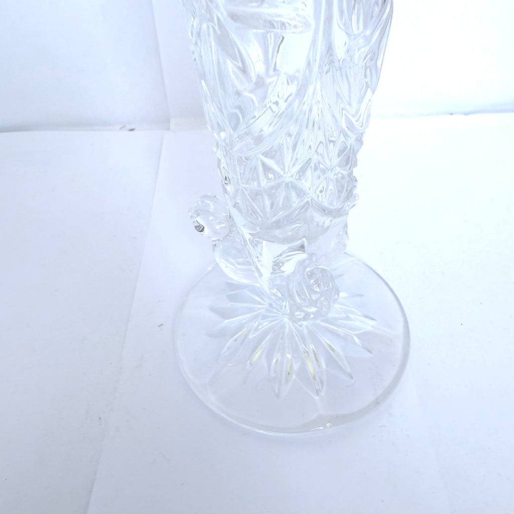 Vază Cristal 24% PbO Transparentă – Ø7 × 18 cm