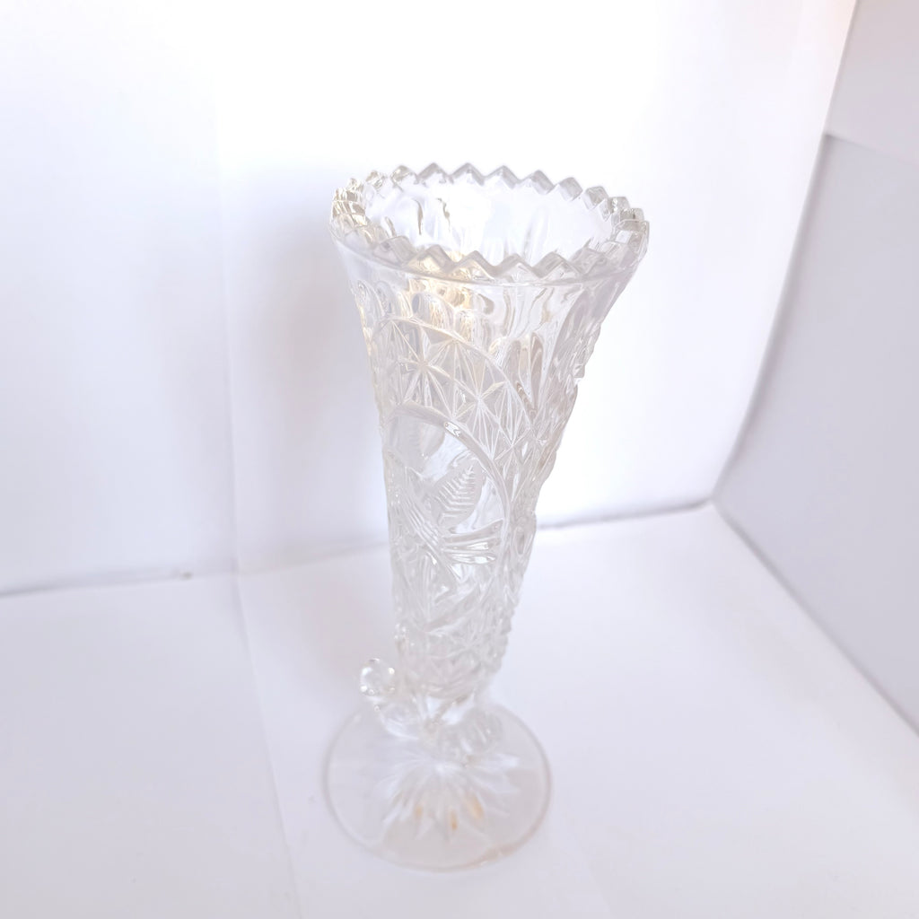 Vază Cristal 24% PbO Transparentă – Ø7 × 18 cm