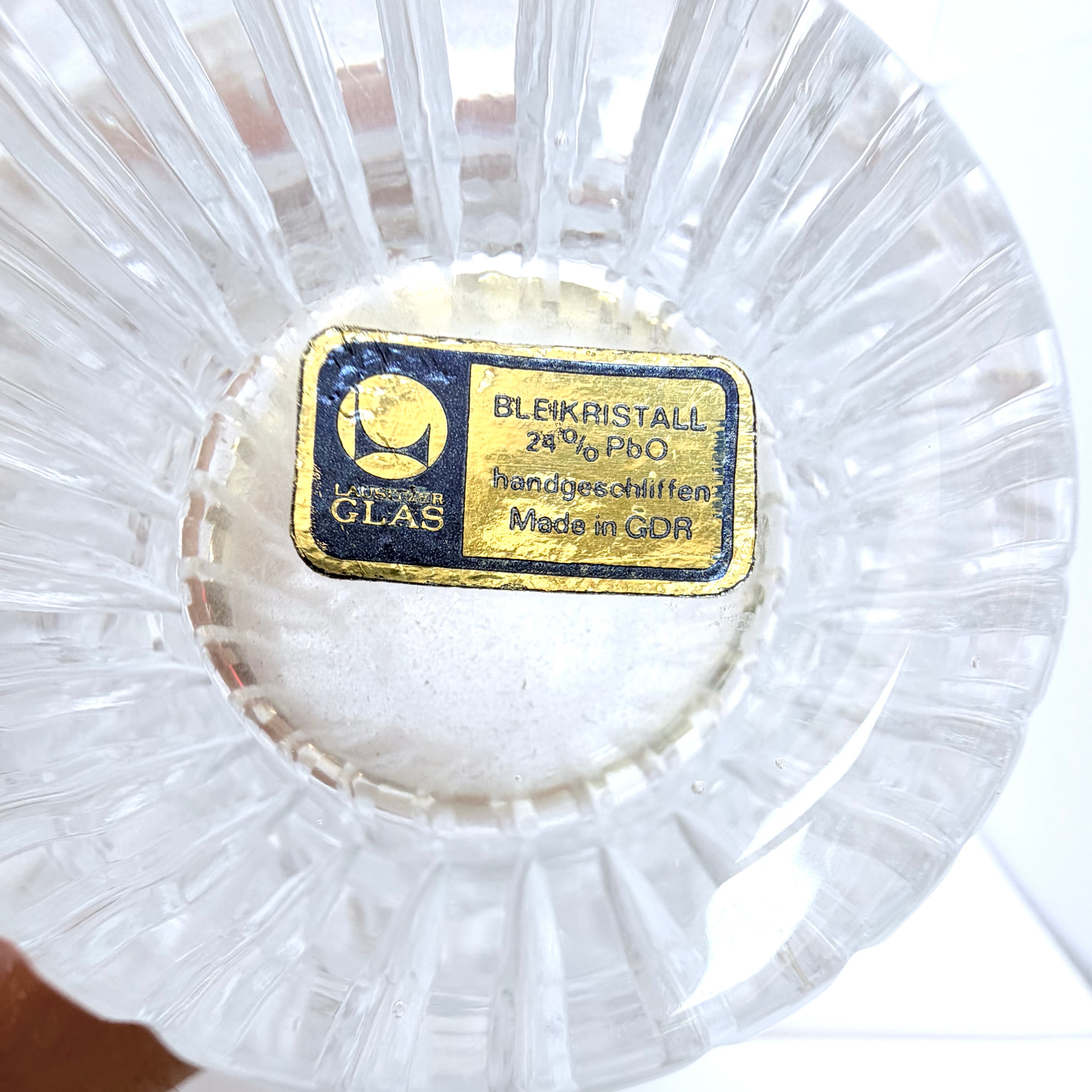 Vază Cristal 24% PbO Transparentă – Ø9,5 × 15,5 cm