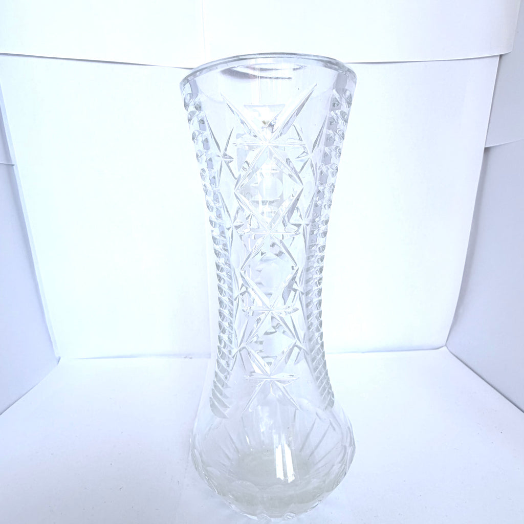 Vază Cristal 24% PbO Transparentă – Ø8 × 18 cm