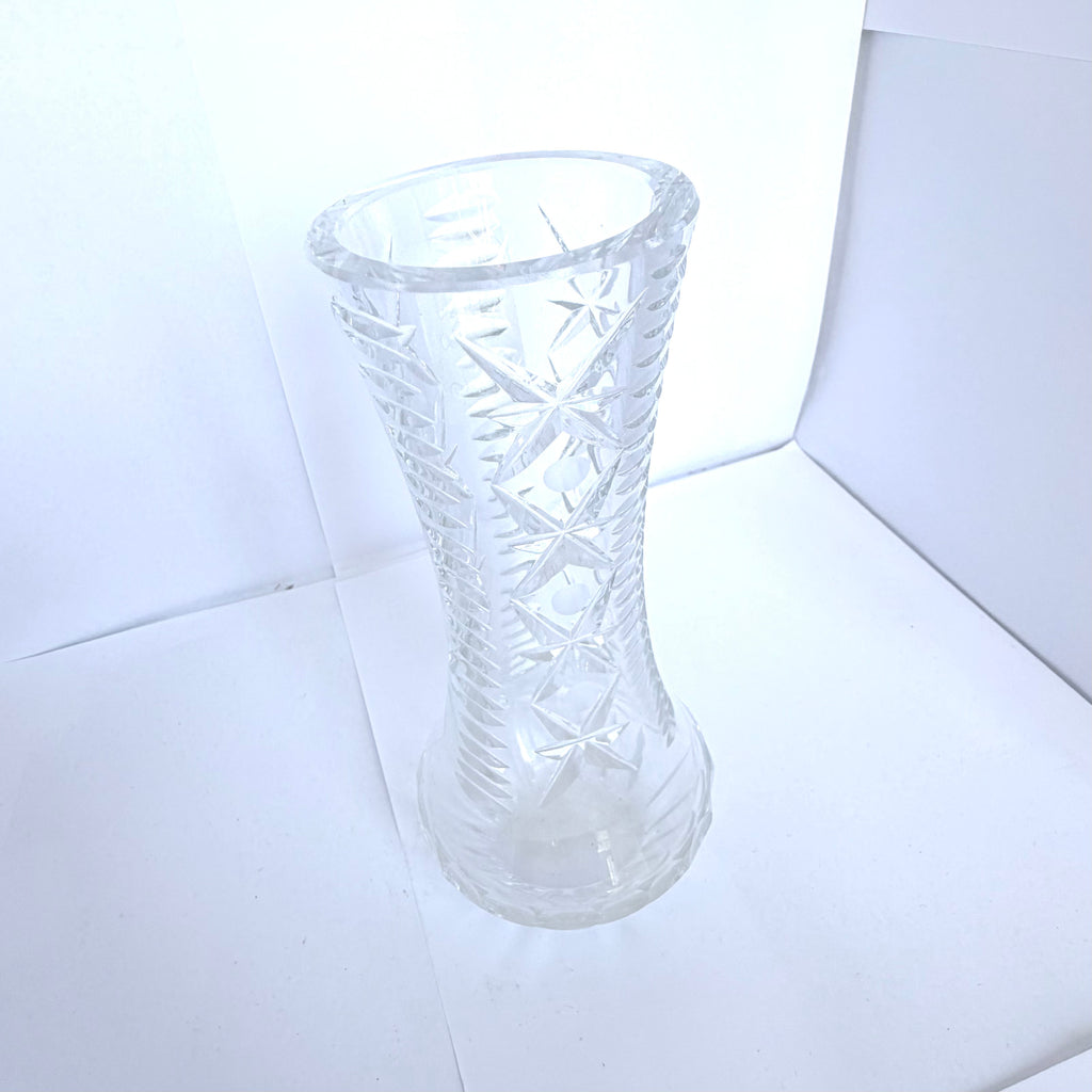 Vază Cristal 24% PbO Transparentă – Ø8 × 18 cm