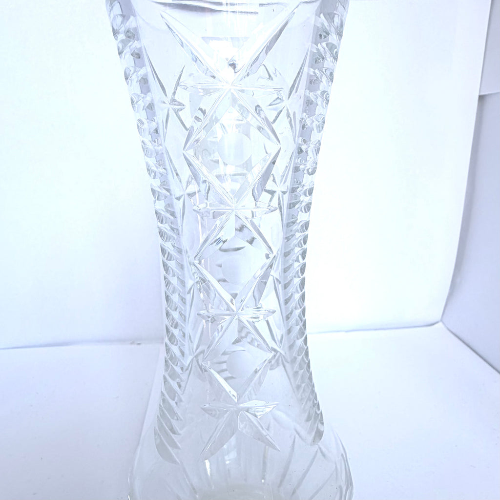 Vază Cristal 24% PbO Transparentă – Ø8 × 18 cm