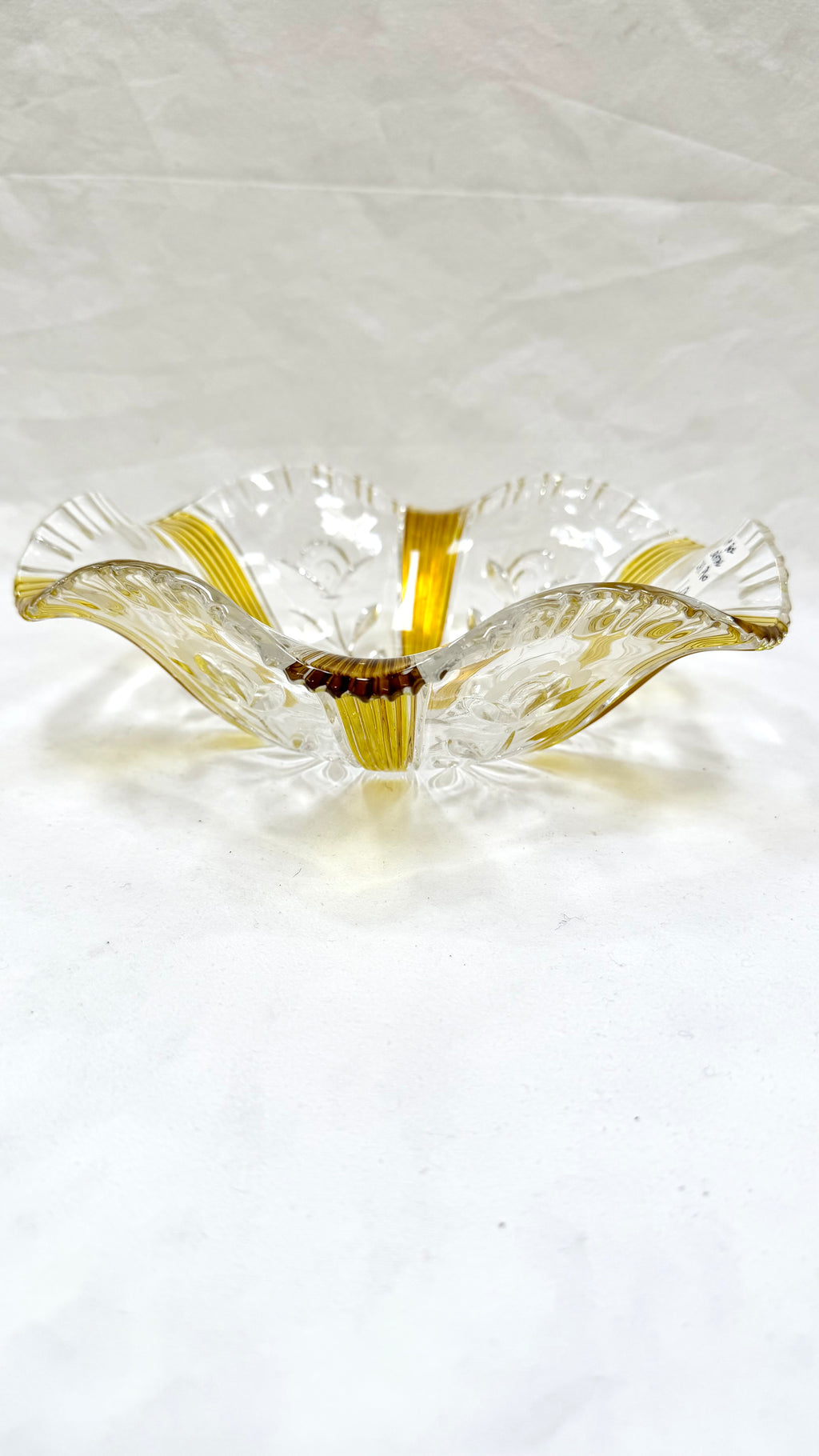 Bol din Cristal 24% PbO Transparent și Auriu – Ø25,8 cm