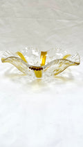 Bol din Cristal 24% PbO Transparent și Auriu – Ø25,8 cm