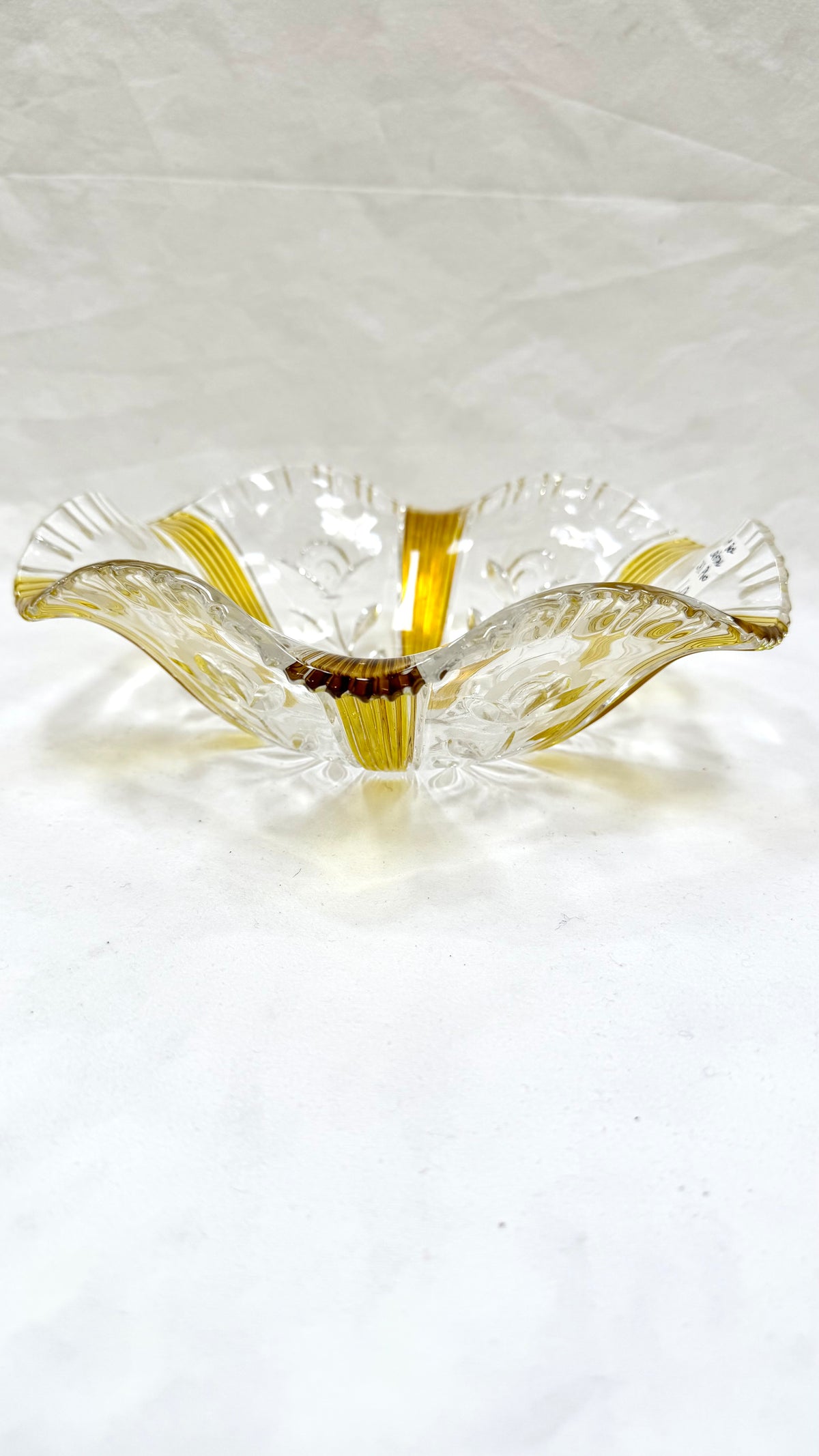 Bol din Cristal 24% PbO Transparent și Auriu – Ø25,8 cm