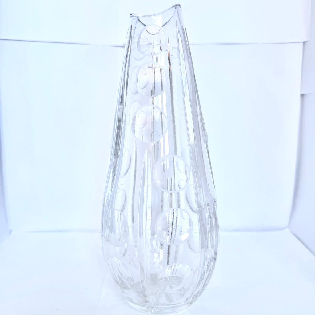 Vază Cristal 24% PbO Transparentă – Ø9 × 23 cm