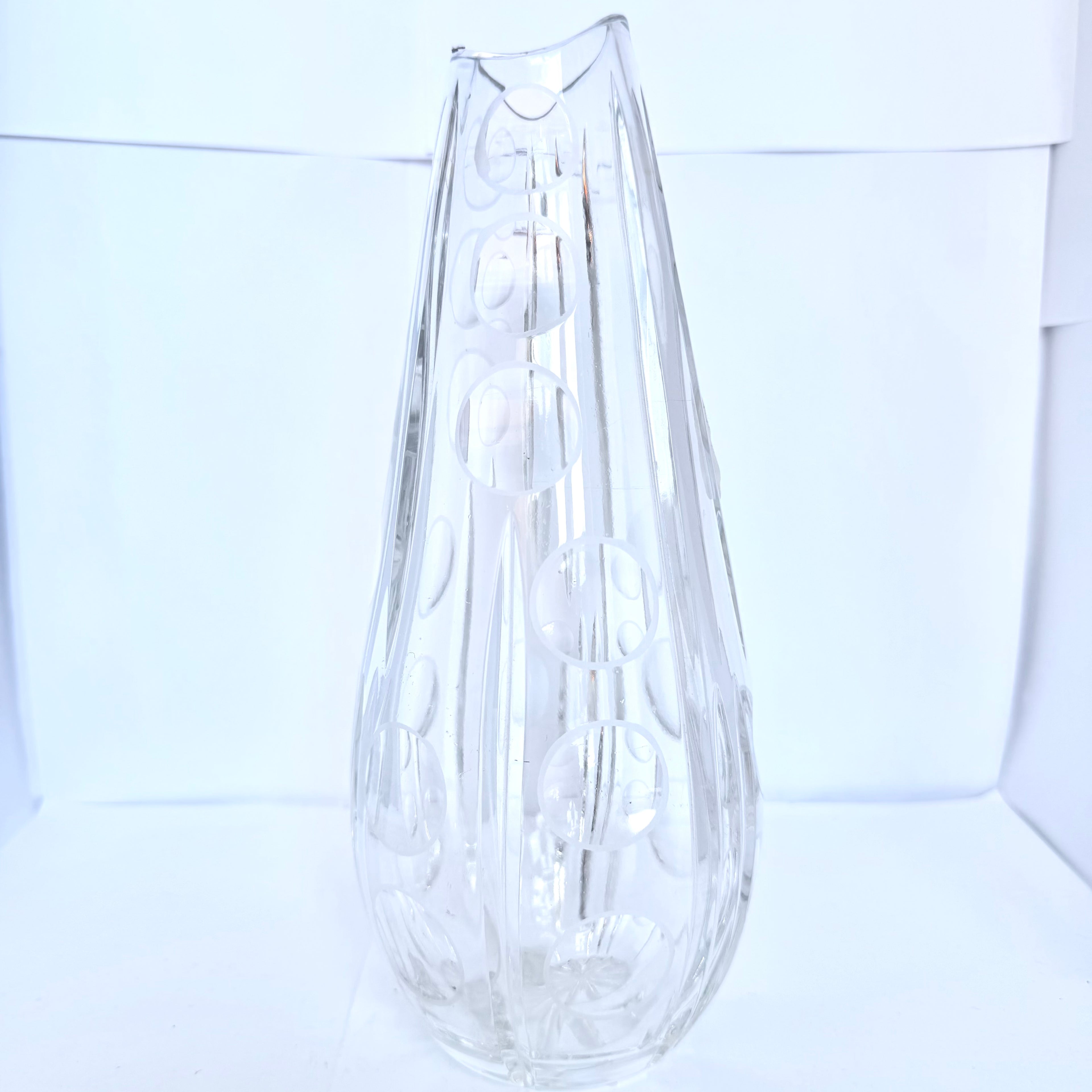 Vază Cristal 24% PbO Transparentă – Ø9 × 23 cm