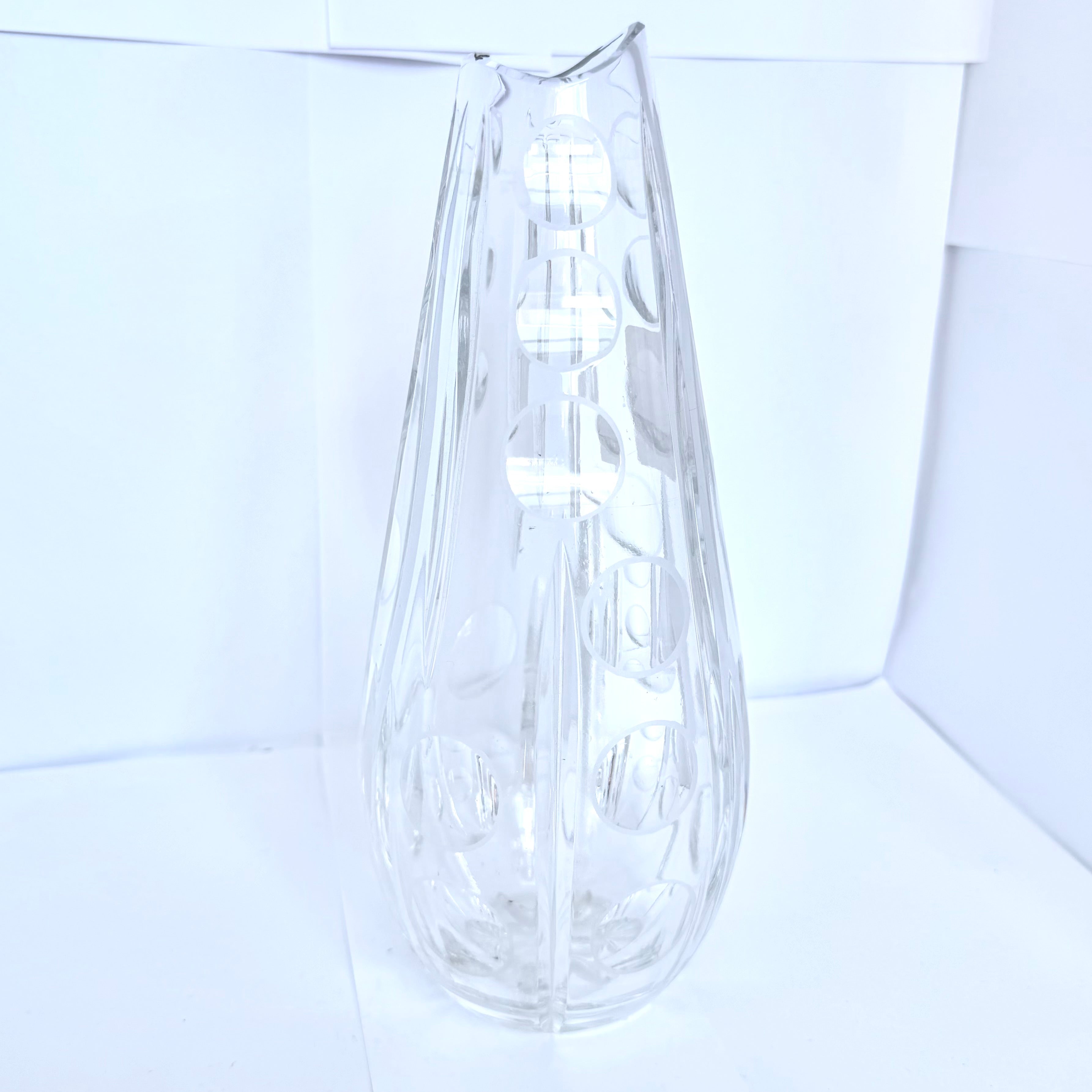 Vază Cristal 24% PbO Transparentă – Ø9 × 23 cm