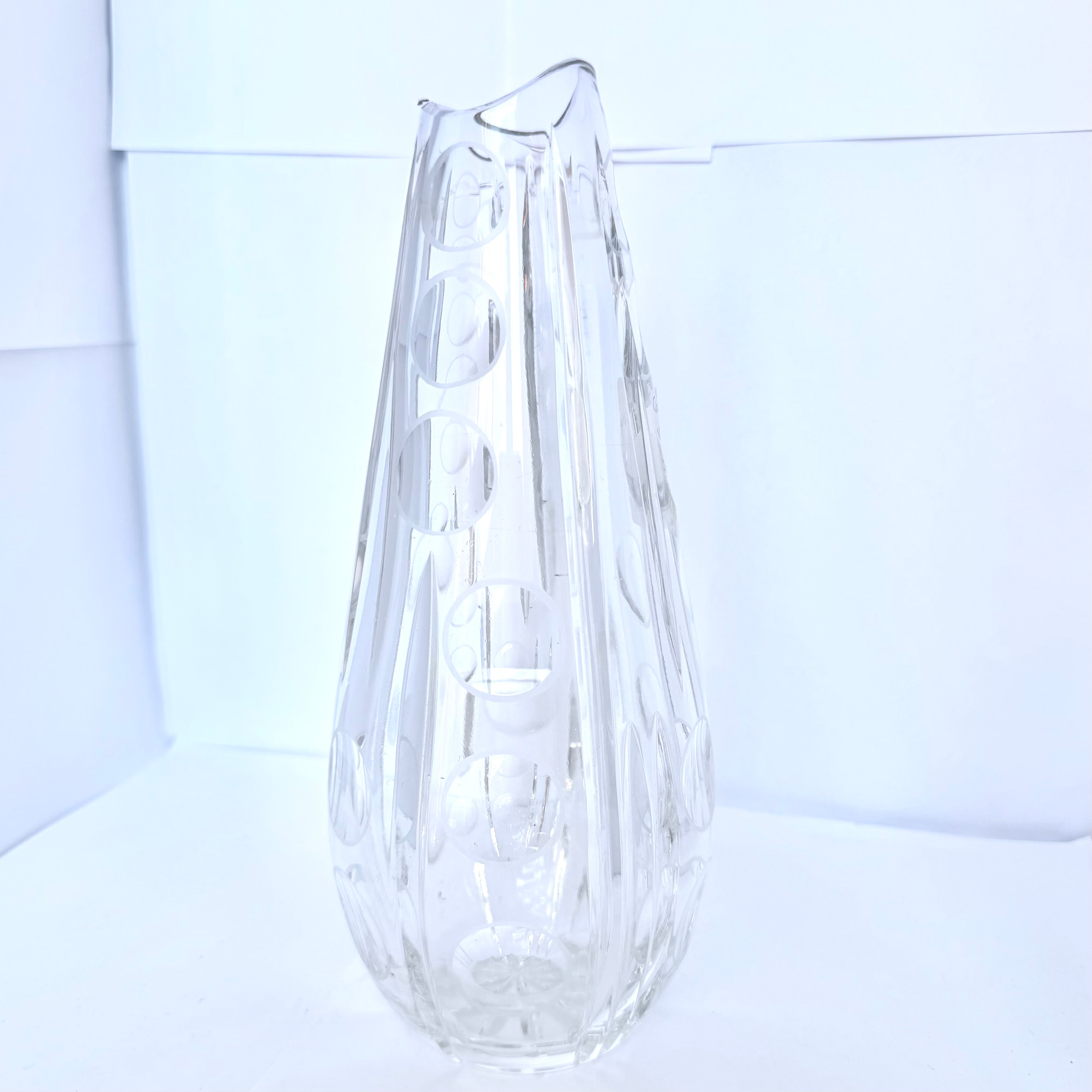 Vază Cristal 24% PbO Transparentă – Ø9 × 23 cm