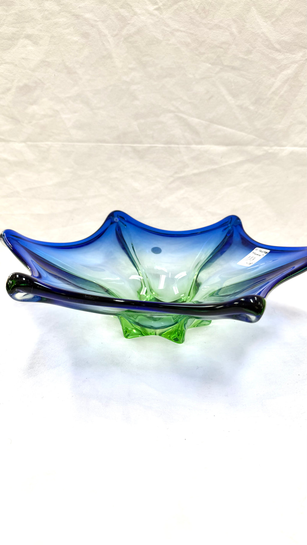 Bol Fructieră din Sticlă Murano Albastră – Ø38 × 10,5 cm