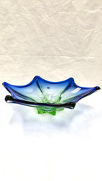 Bol Fructieră din Sticlă Murano Albastră – Ø38 × 10,5 cm