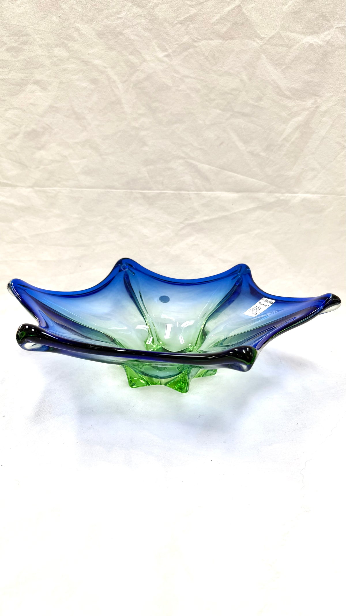 Bol Fructieră din Sticlă Murano Albastră – Ø38 × 10,5 cm