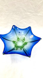 Bol Fructieră din Sticlă Murano Albastră – Ø38 × 10,5 cm