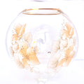 Vază din Sticlă Transparentă cu Imprimeu Floral – Ø14 × 15 cm