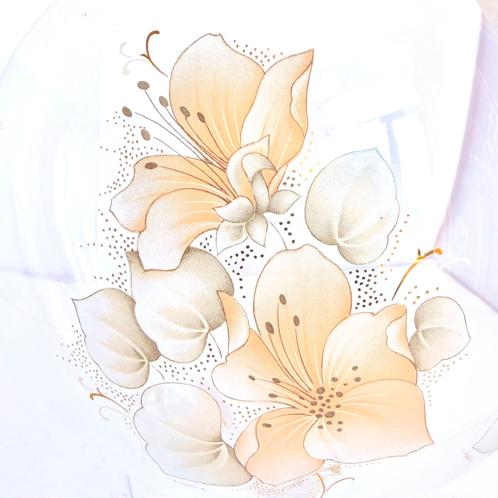 Vază din Sticlă Transparentă cu Imprimeu Floral – Ø14 × 15 cm