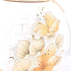 Vază din Sticlă Transparentă cu Imprimeu Floral – Ø14 × 15 cm