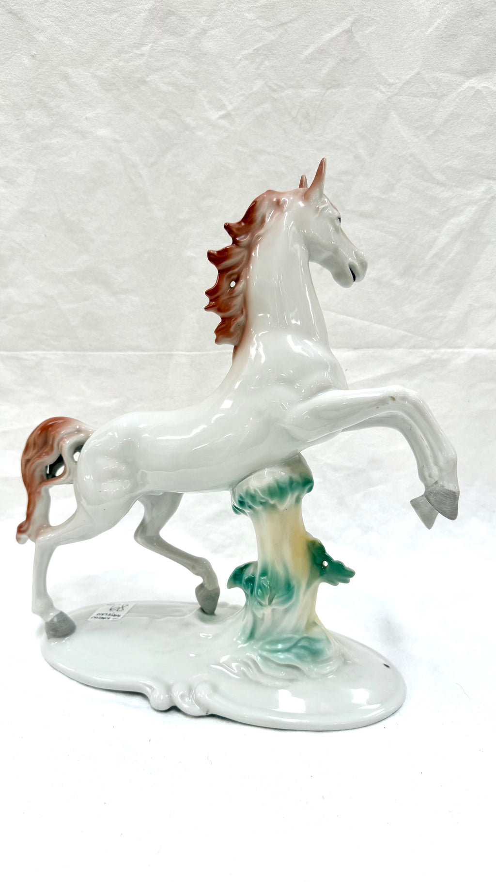 Bibelou din Porțelan în Formă de Cal, Alb – 30 × 13 × 32 cm