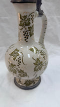 Carafă din Ceramică cu Capac din Zinc, Lucrată Manual – Ø15 × 27 cm