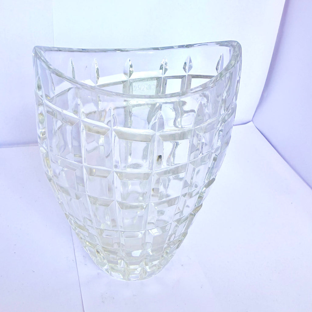 Vază din Cristal 24% PbO Transparentă – 11,5 x 7 x 15,5cm