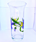 Vază din Sticlă Transparentă cu Imprimeu Floral – Ø11 × 21,5 cm