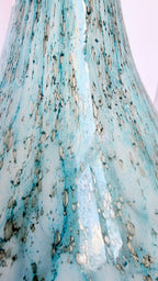 Vază din Sticlă Murano Bleu cu Inserții – Ø19 × 26 cm