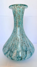 Vază din Sticlă Murano Bleu cu Inserții – Ø19 × 26 cm