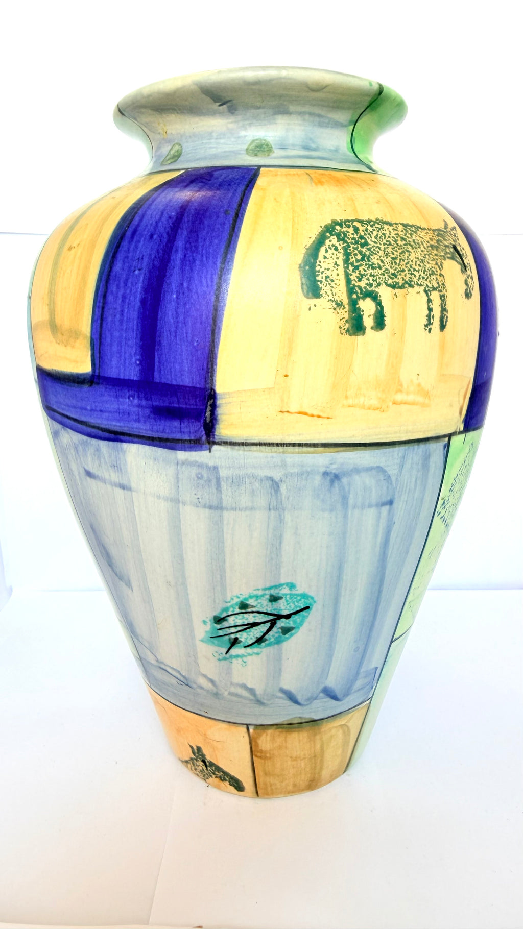 Vază din Ceramică cu Imprimeu Multicolor – Ø20 × 27 cm