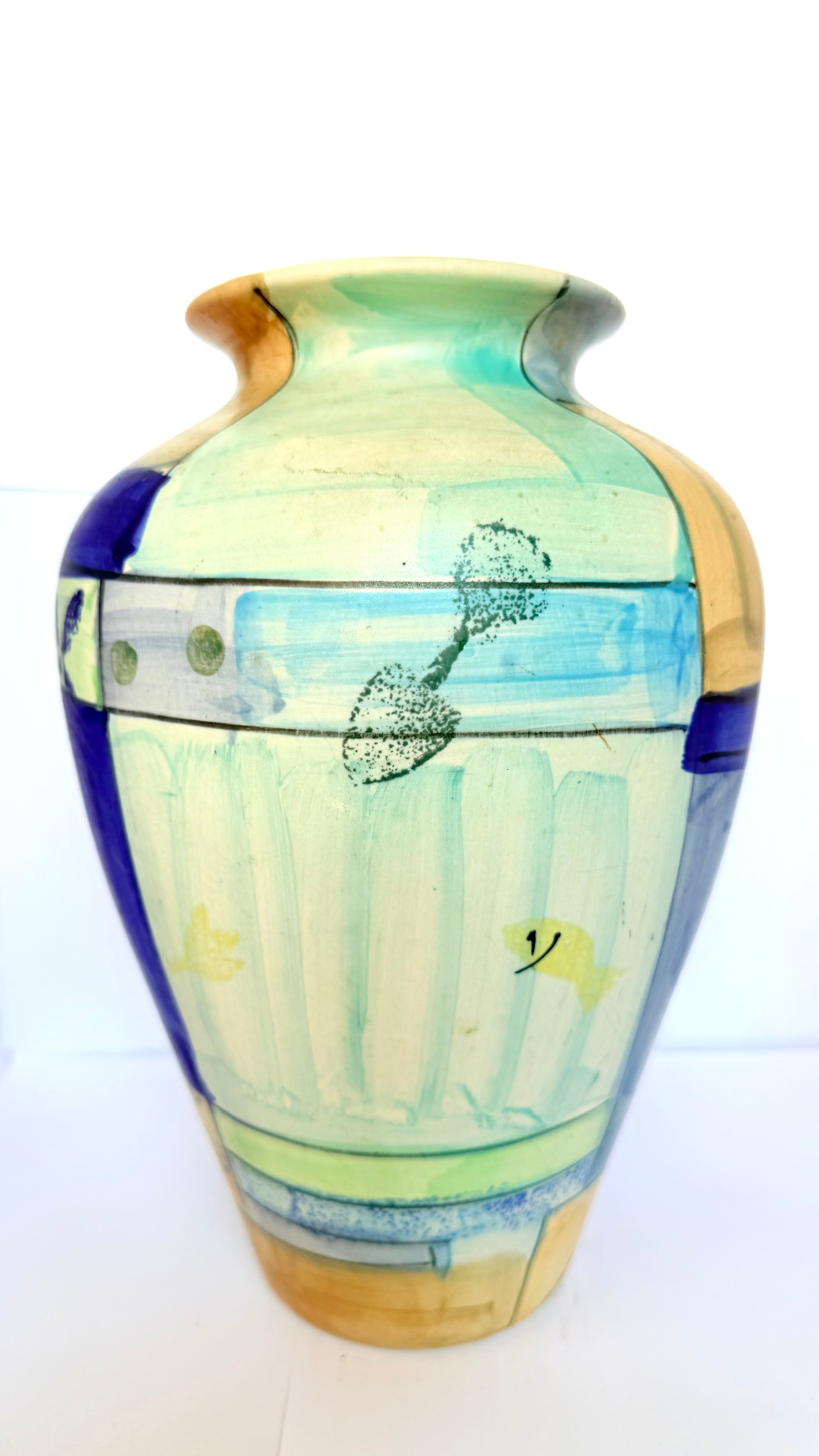 Vază din Ceramică cu Imprimeu Multicolor – Ø20 × 27 cm