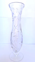 Vază Cristal 24% PbO Transparentă – Ø7,5 × 27 cm