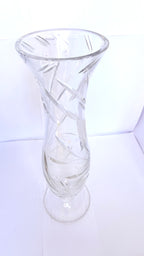 Vază Cristal 24% PbO Transparentă – Ø7,5 × 27 cm