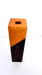 Vază din Lemn Maro cu Negru – 4,5 × 4,5 × 18 cm
