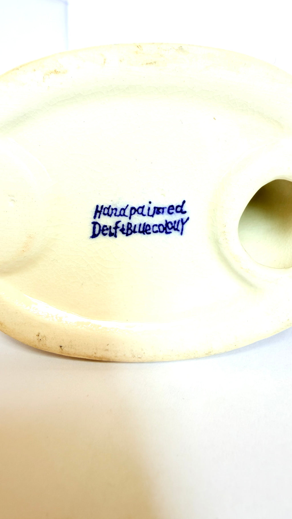 Bibelou din Ceramică Alb cu Albastru