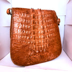 Geantă din Piele Naturală de Crocodil, Maro, Lucrată Manual – 25 × 12 × 25 cm