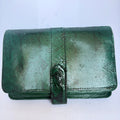 Geantă din Piele Naturală de Șarpe Verde – 20 × 4 × 13 cm