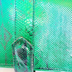 Geantă din Piele Naturală de Șarpe Verde – 20 × 4 × 13 cm
